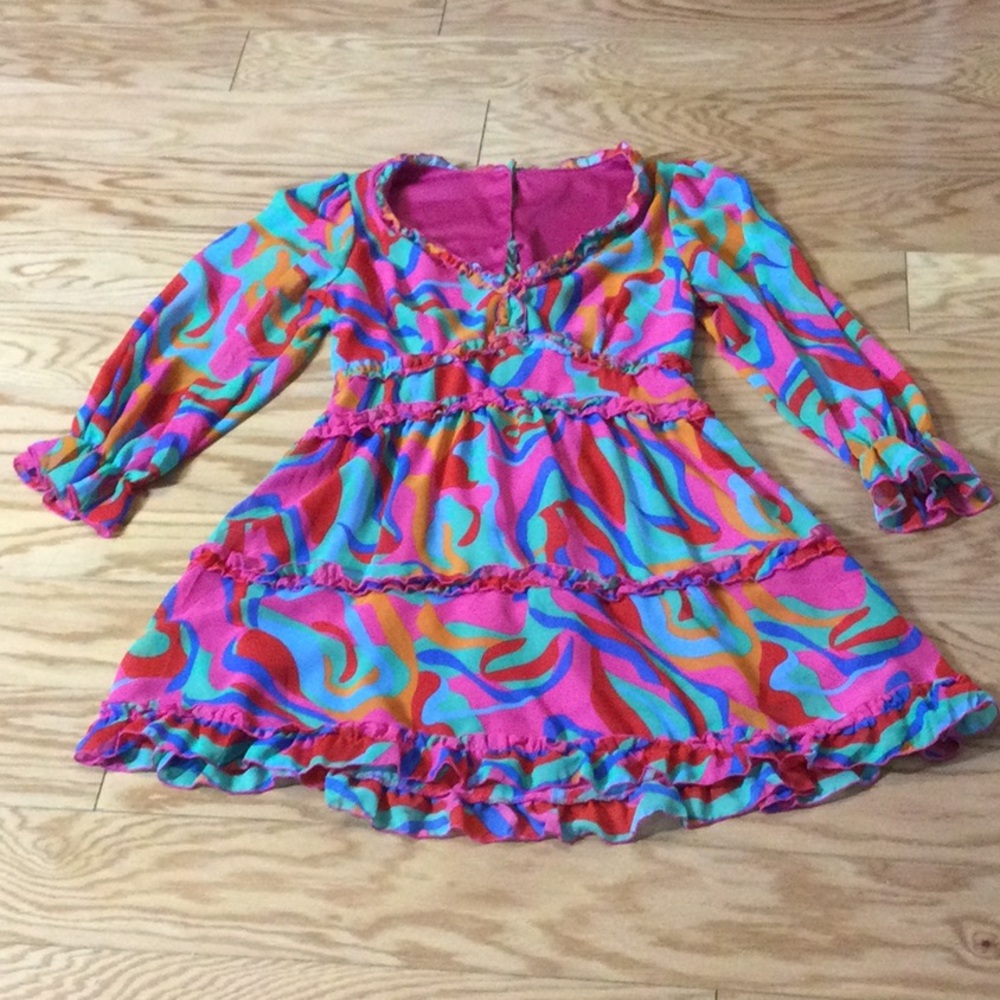M Colorful Boho Ruffle Dress - Picture 3 of 16